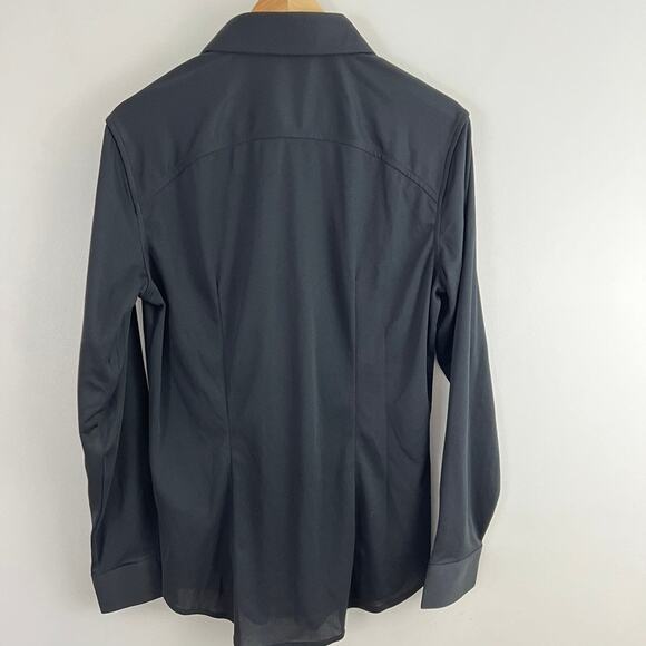 Quince Commuter Stretch Pique Long Sleeve Button Down Shirt Black Men Small - Picture 2 of 10